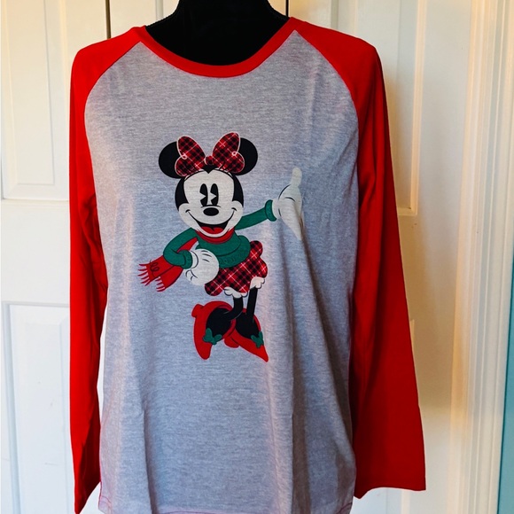 Disney Red and Gray Minnie Mouse Pajama Set - Picture 1 of 3